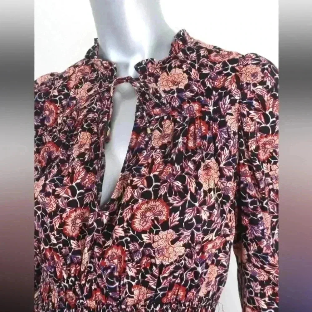 NWOT Ulla Johnson Navy Blue Liv Knee Length Dress in Midnight Floral Size 2 - Picture 10 of 16